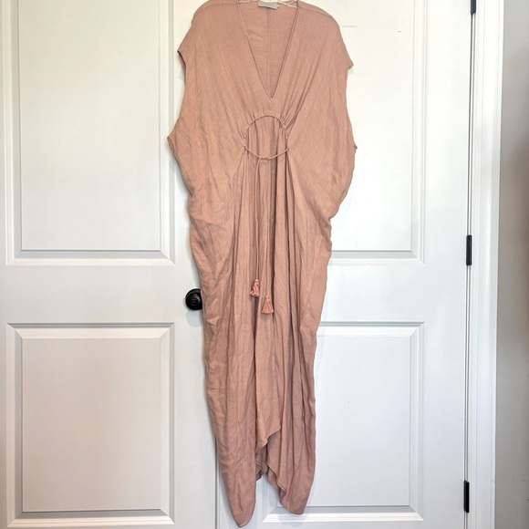 HATCH Plage Lina Neema Caftan Wool Blend Maxi Dress Mauve Pink O/S - Picture 2 of 11